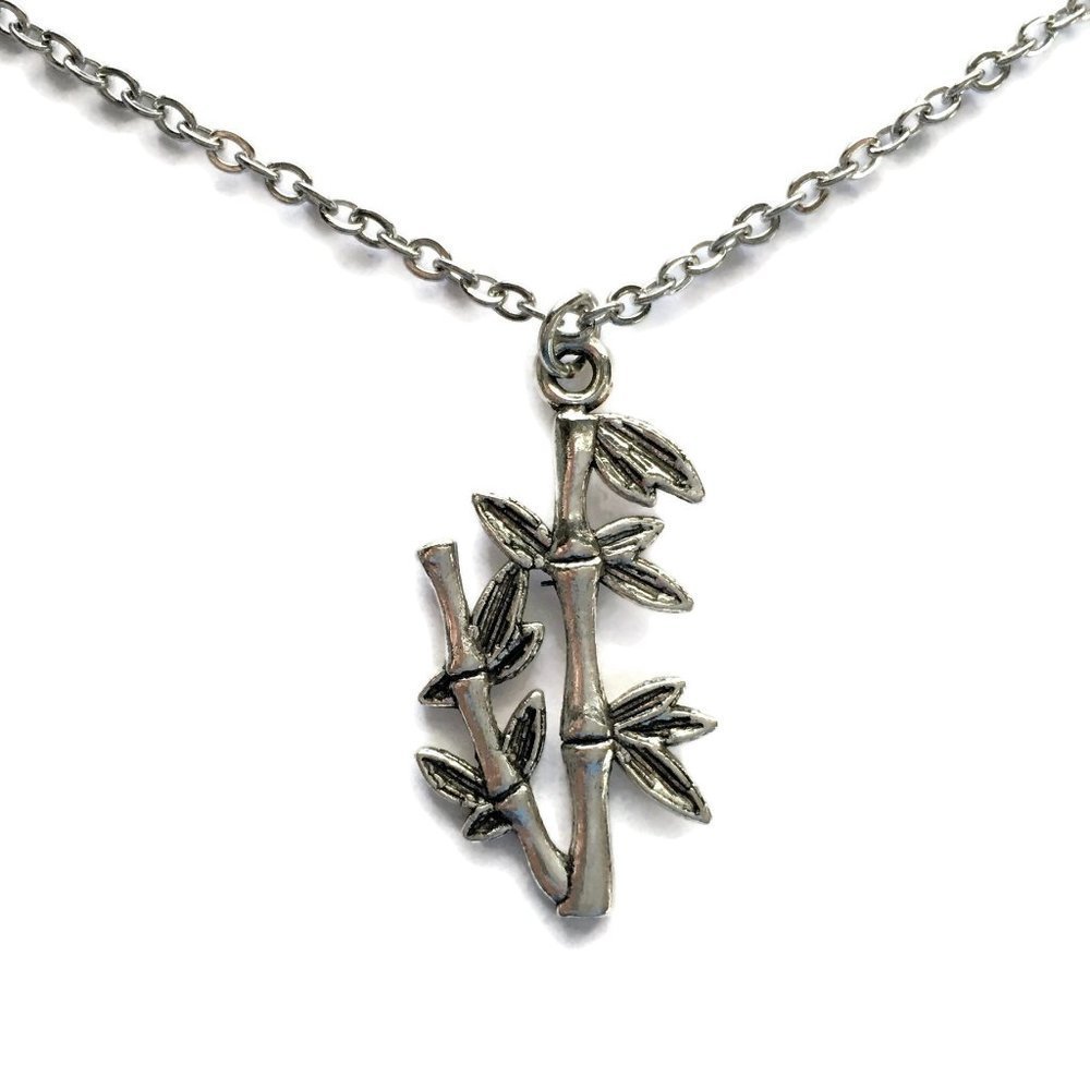 Bamboo Yoga Necklace Tibetan Silver Unisex 4for$20